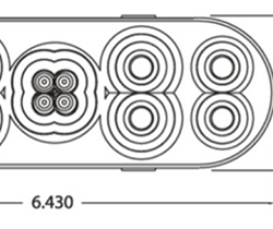 MODEL SL 8200 RED GROMMET OVAL stop, turn & tail LAMP